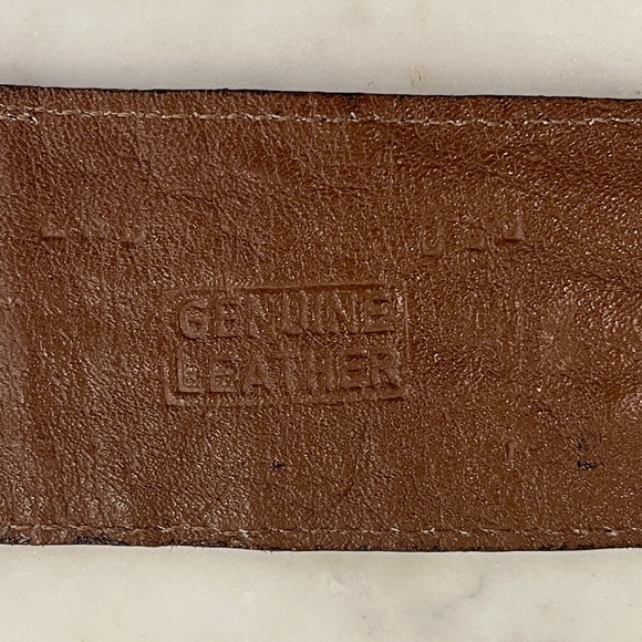 Vintage Michael Rose Embossed Croc Wide Leather Belt - Picture 6 of 6